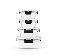 JoyFul by JoyJolt 24 Piece Glass Storage Containers with Leakproof Lids Set - Black