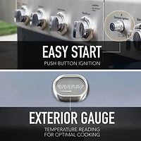 Kenmore - 4 Burner Gas Grill Plus Side Burner - Black with Stainless Steel Lid