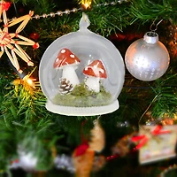 Holiday Time Glitter Mushroom in Dome Ornament