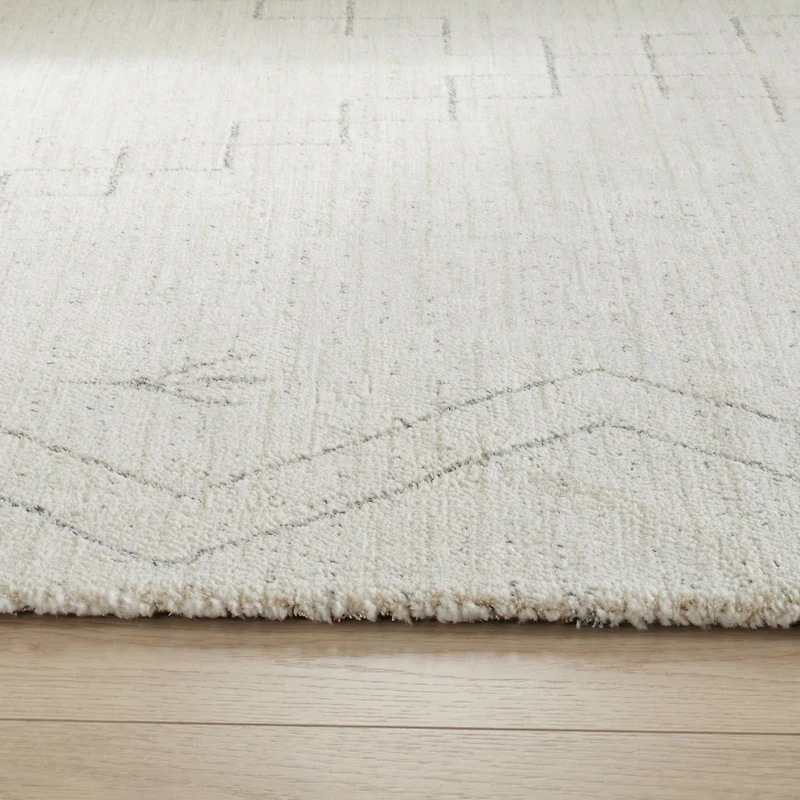 Tapis d'interieur abstrait Rug Branch Casa, beige creme, boheme - Salon, chambre, salle a manger et cuisine
