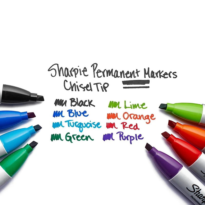Sharpie Permanent Markers, Chisel Tip, Black, 2 Count