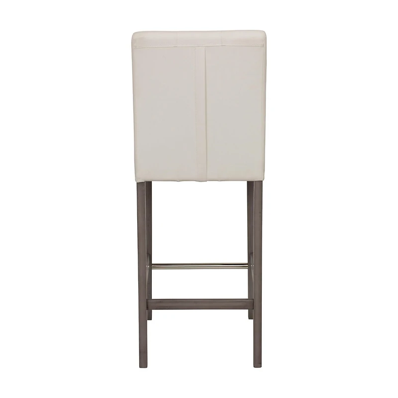 CorLiving Leila Faux Leather Upholstered Wood Leg Indoor Barstool - Sold Individually