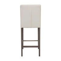 CorLiving Leila Faux Leather Upholstered Wood Leg Indoor Barstool - Sold Individually
