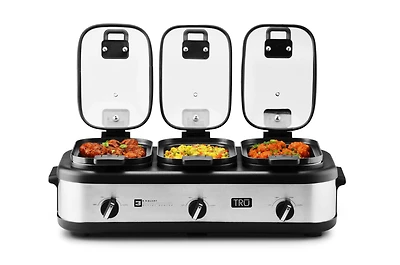 TRU Triple Slow Cooker with Locking Lids