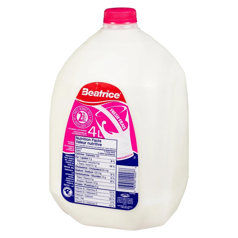 Cruche Lait 2% Beatrice 4lt