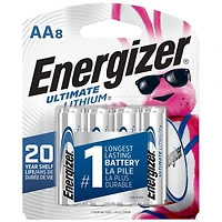 Energizer Ultimate Lithium AA Batteries (8 Pack), Double A Batteries, Pack of 8 batteries