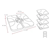 Parasol de terrasse inclinable en porte-à-faux CorLiving de 9,5 pieds avec cadre en acier, 8 bras de support et poids de base inclus