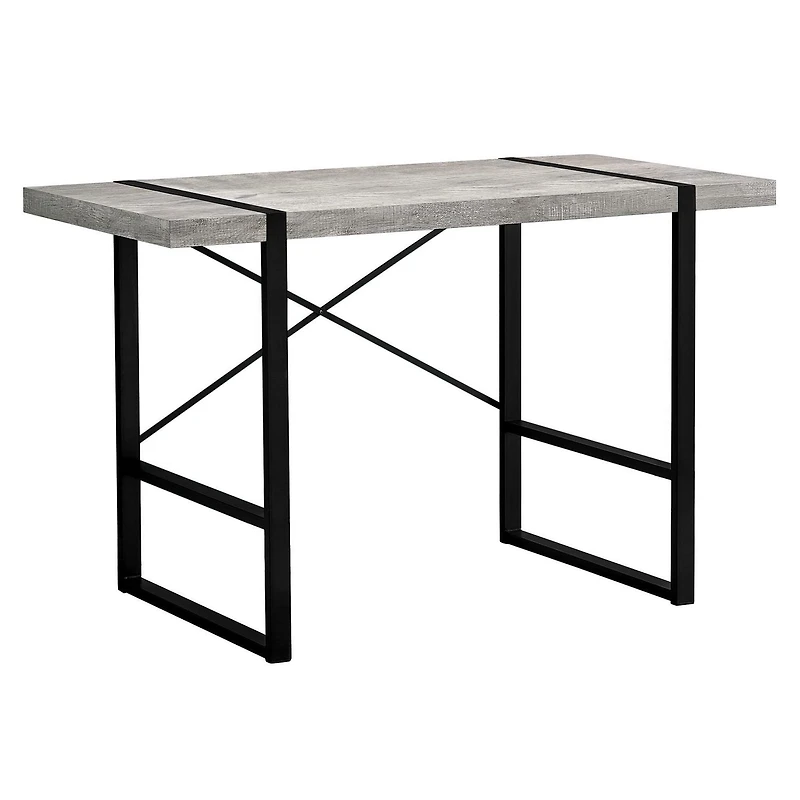 Monarch Specialties Computer Desk, Home Office, Laptop, 48"l, Work, Metal, Laminate, Grey, Black, Contemporary, Modern