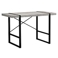 Monarch Specialties Computer Desk, Home Office, Laptop, 48"l, Work, Metal, Laminate, Grey, Black, Contemporary, Modern