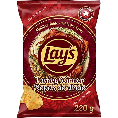 Lay’s croustilles assaisonnées Repas de dinde.