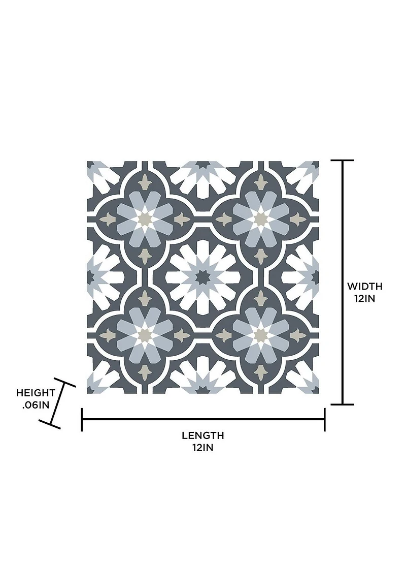 FloorPops Sevilla Peel and Stick Floor Tiles Set of 20