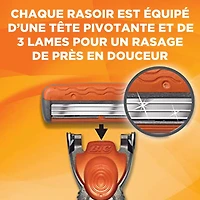 Rasoir jetable rechargeable pour hommes BIC Comfort 3 Hybrid, lames de rasoir, 3 lames, 2 manches et 20 cartouches, pour un rasage confortable, paquet de 20. paquet de 20