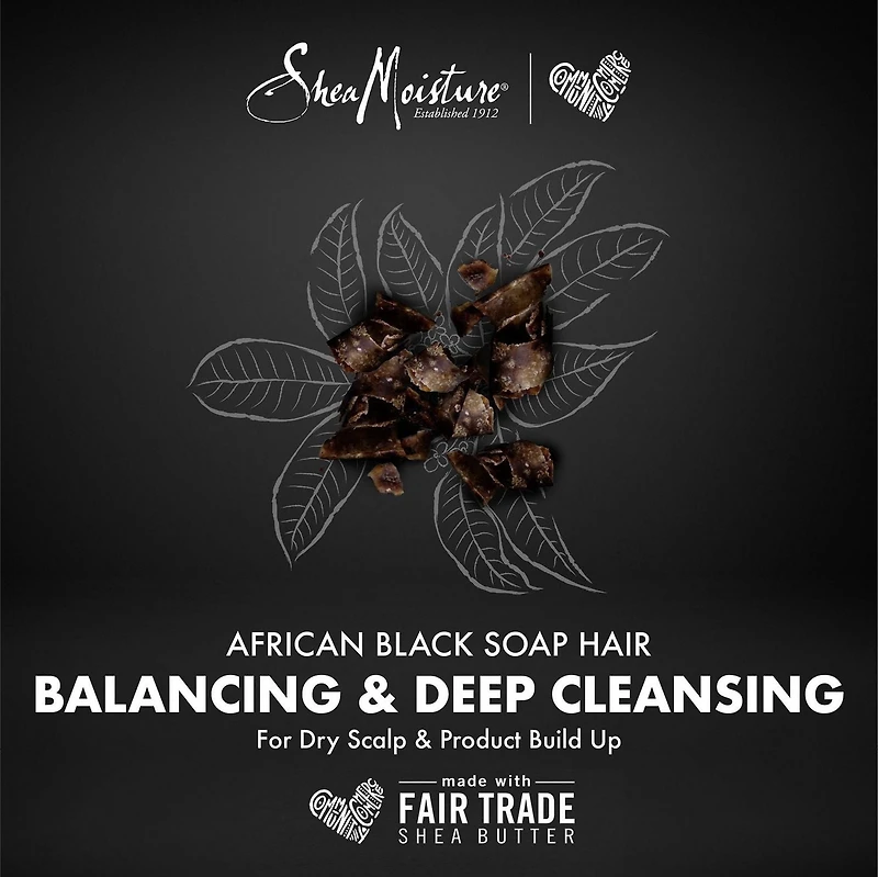 Shampooing Nettoyant Intensif Shea Moisture Savon Noir Africain Charbon