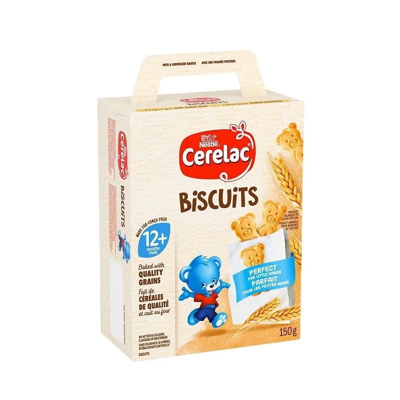 Cerelac Biscuits, Light Buttery Flavour, Designed For Toddlers 1 Year & Up, Encourages Self Feeding & Teething, Easy To Chew, Quality Grains, No Artificial Colours, Flavours Or Sweeteners, 150 g