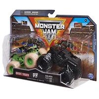 Monster Jam, Official Grave Digger Vs. Soldier Fortune Black Ops Die-Cast Monster Trucks, 1:64 Scale, Kids Toys for Boys Ages 3 and up