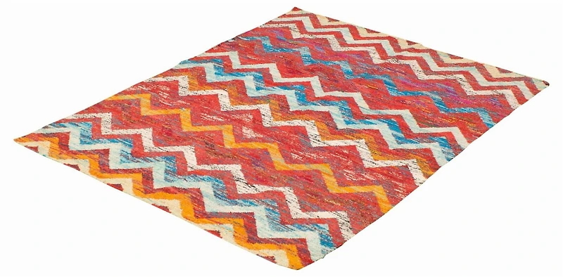 ECARPETGALLERY Tapis Fait à la Main pour Salon, Salle à Manger et Chambre à Coucher Transitionnel Collection Sari Silk 5'3" x 7'3" en Rouge
