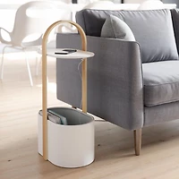 Umbra BELLWOOD - Tablette range magazines et cables blanc et bois