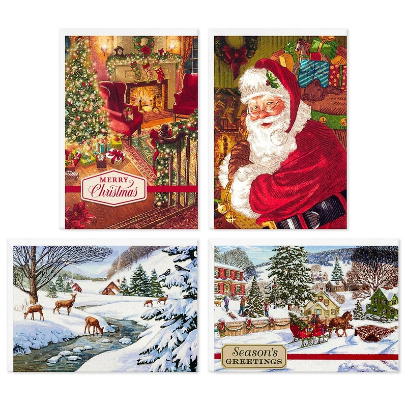 Boîte de cartes de Noël, Connections from Hallmark, motifs de Geoff Greenleaf, paquet de 36 cartes