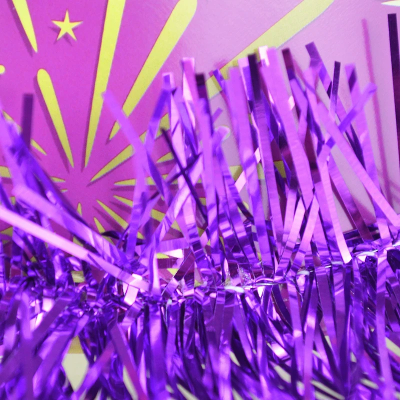 Chapeau conique violet du Nouvel An avec franges et inscription « Bonne année », 1 pièce, décorations festives, une façon originale de célébrer avec style, adulte