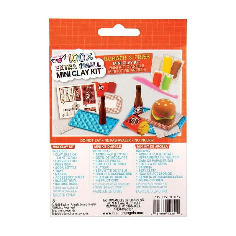 Fashion Angels 100% Extra Small Burger & Fries Mini Clay Kit