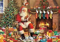 Ceaco Santa by the Fireplace 500-Piece Interlocking Jigsaw Puzzle for Adults Ages 14+