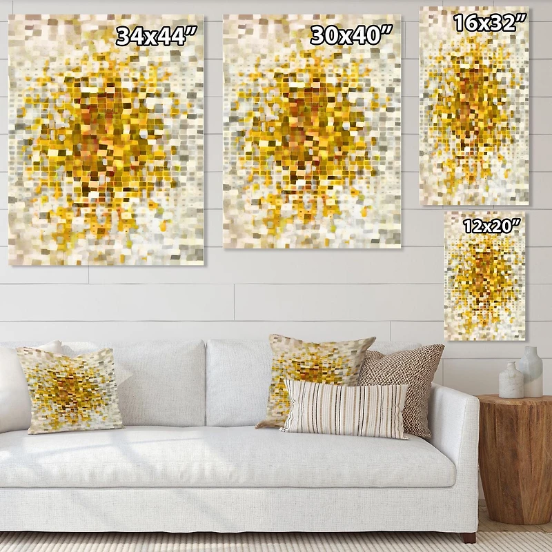 Designart Glam Yellow Explosion Blocks Canvas Wall Art
