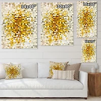 Designart Glam Yellow Explosion Blocks Canvas Wall Art
