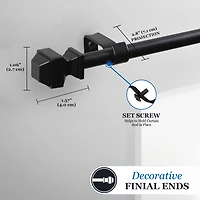 Mainstays 48-84 in. Devon Adjustable Petite Cafe Curtain Rod, 1/2 in. Diameter