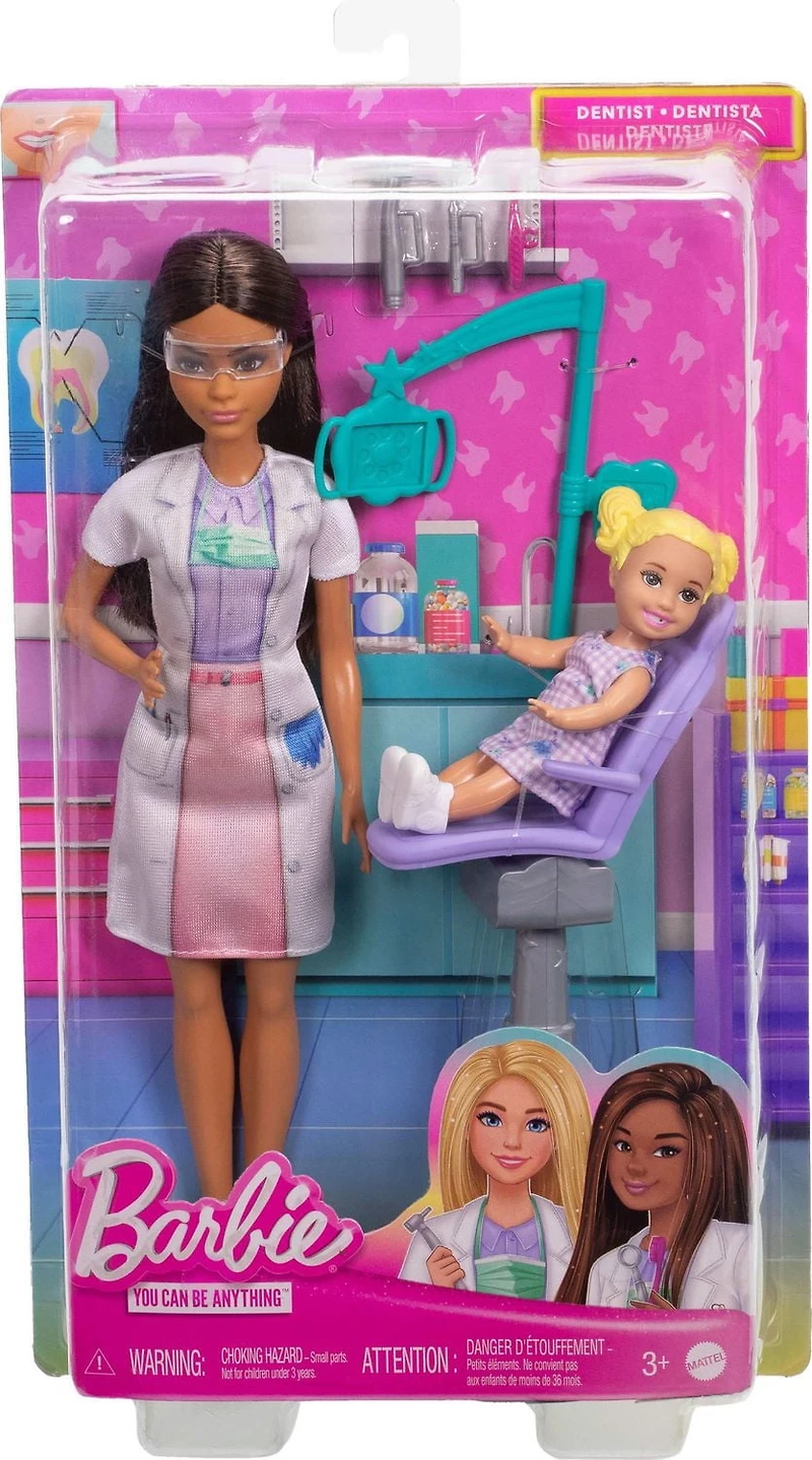 Barbie Poupée mode Dentiste, brunette, poupée enfant, accessoires
