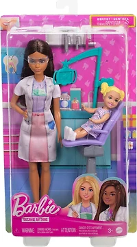 Barbie Poupée mode Dentiste, brunette, poupée enfant, accessoires