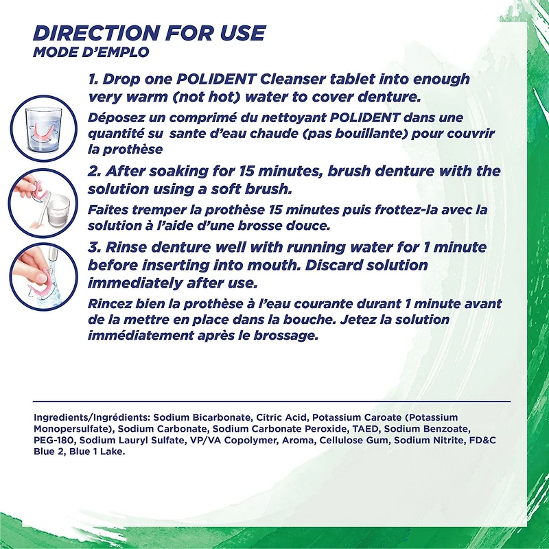 Polident for Retainers Daily Cleanser Triple Mint Fresh 84 tabs, 84 tabs