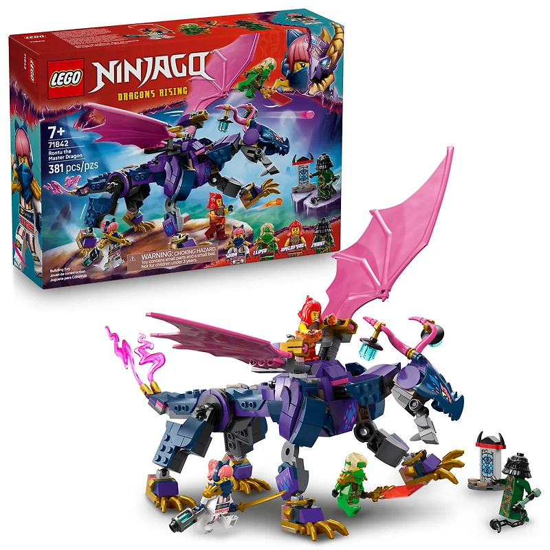 LEGO NINJAGO Rontu the Master Dragon Building Toy - Dragons Rising Model Building Kit for Boys & Girls, Ages 7+ - Kids Toy W/ 4 Ninja Minifigures & Dragon Figurine - Gift Idea for Birthdays - 71842, LEGO Rontu the Master D 71842
