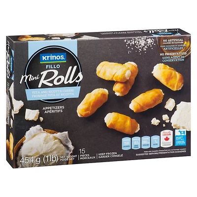 Krinos Mini Rolls Cheese, cook from frozen, Canadian made