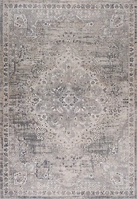 Tapis d'interieur classique Atlas Rug Branch, gris beige, oriental - Salon, chambre, salle a manger et cuisine