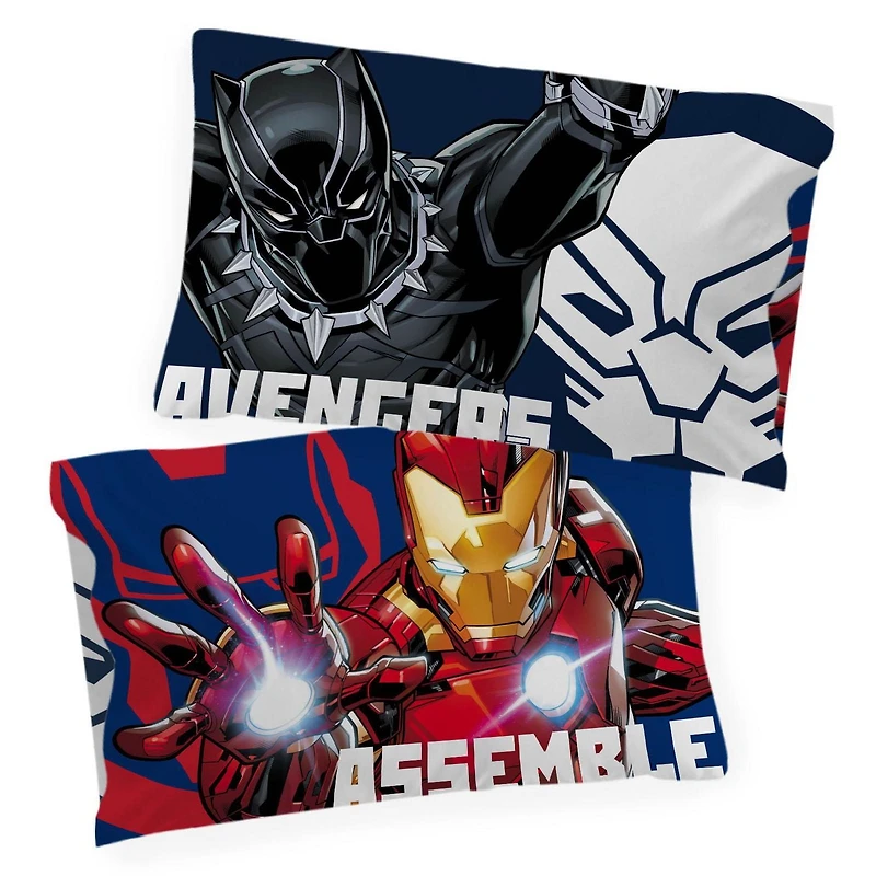 Marvel Avengers Ensemble de Literie 4 Pièces pour Lit 1 Place + En Prime un Sac