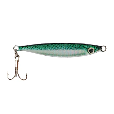 Eagle Claw QLMMGS-20 Laser Mackerel Minnow Jig, Green/Silver, Size 6 Treble Hook, 20 grams, Laser Mackerel Minnow Jig, Gre