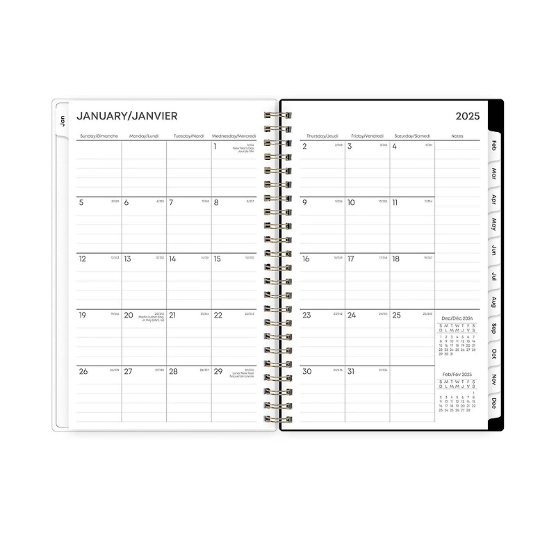 2025 Weekly Monthly Planner, 5 x 8, Blue Sky, Naveah, 5x8 Weekly/Monthly Planner