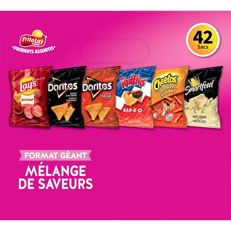 Frito-Lay Flavour Mix Snacks Variety Pack 42 bags, 1,116 g.