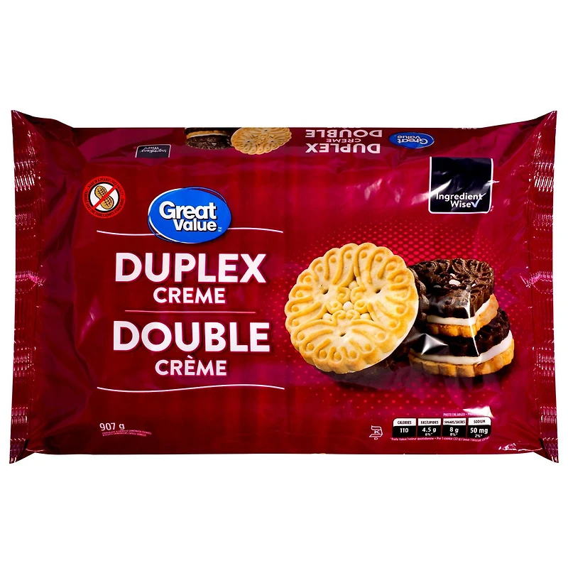 Great Value Duplex Creme Sandwich Cookies, 907 g