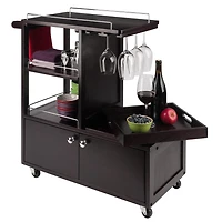 Chariot de réception Galen avec plateau en fini espresso de Winsome - 92430