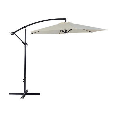 Parasol de terrasse inclinable en porte-à-faux CorLiving Persist de 2,7 m avec cadre en acier thermolaqué