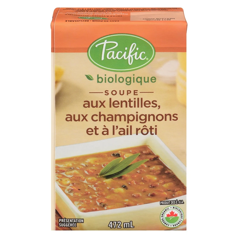 Pacific Foods Soupe Legumes Lentilles Champignons