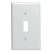 Leviton 1-Gang Wallplate White Normal Toggle Switch, Toggle Wallplate White