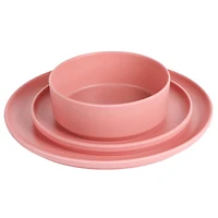 Gibson Home Canyon Crest 12 Piece Melamine Dinnerware Set, Rose Matte Finish