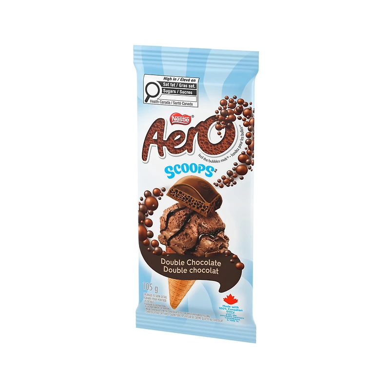 AERO Scoops Double choco, choco au lait, garnit. arom. à la crème glacée choco