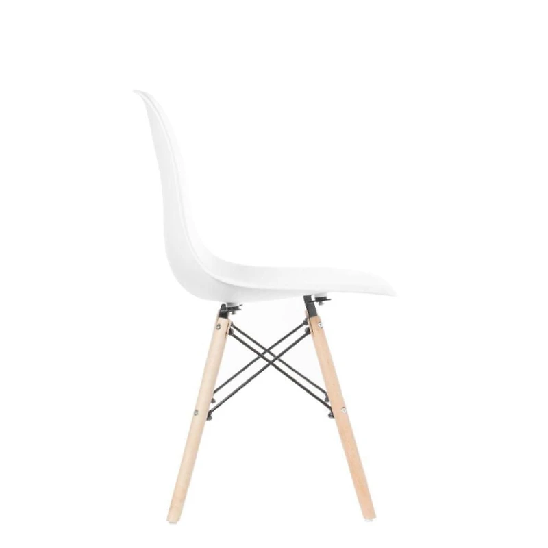 Heavenly Collection White Wood Chair SET OF 4 For Dining and Room Area