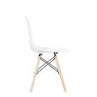 Heavenly Collection White Wood Chair SET OF 4 For Dining and Room Area