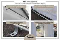 Car Shelter 11 ft. X 16 ft. in White