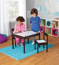 Mainstays Ensemble Table et Chaises pour Enfants 3 Pièces pour Tout-Petits et Enfants, Bois, Fini Expresso
