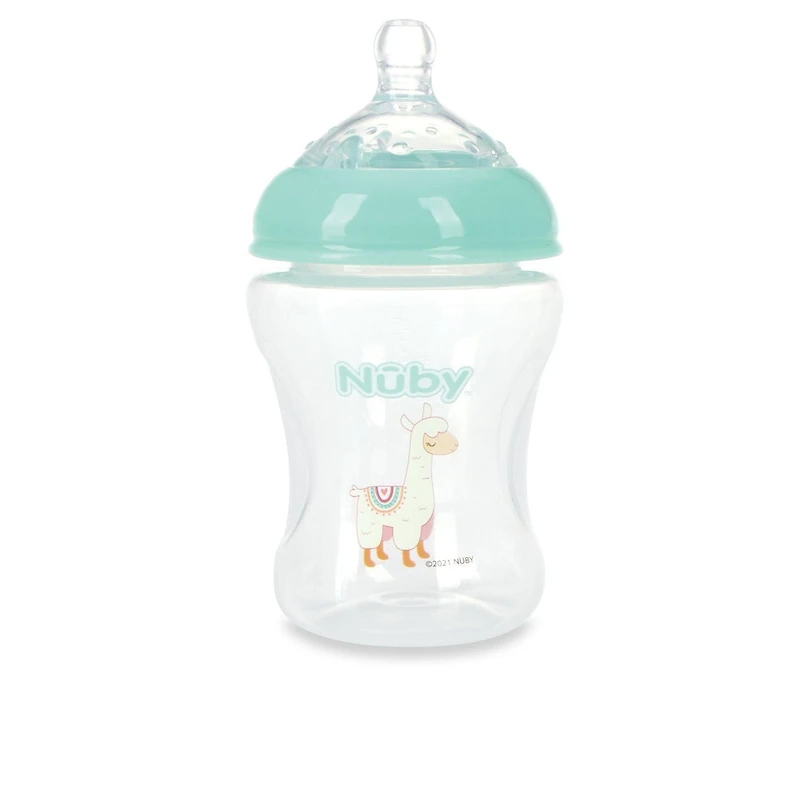 Nûby™ Printed Plastic Infant Bottles with Breast-size Nipple, Pack of 3; 8 oz/240 mL